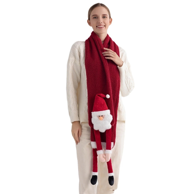 Women's Cute Sweet Santa Claus Cotton Scarf