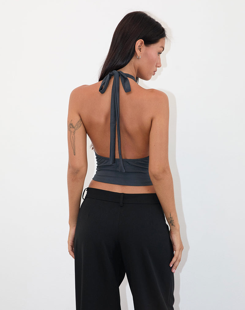 Shalas Halter Top in Jersey Ocean Storm
