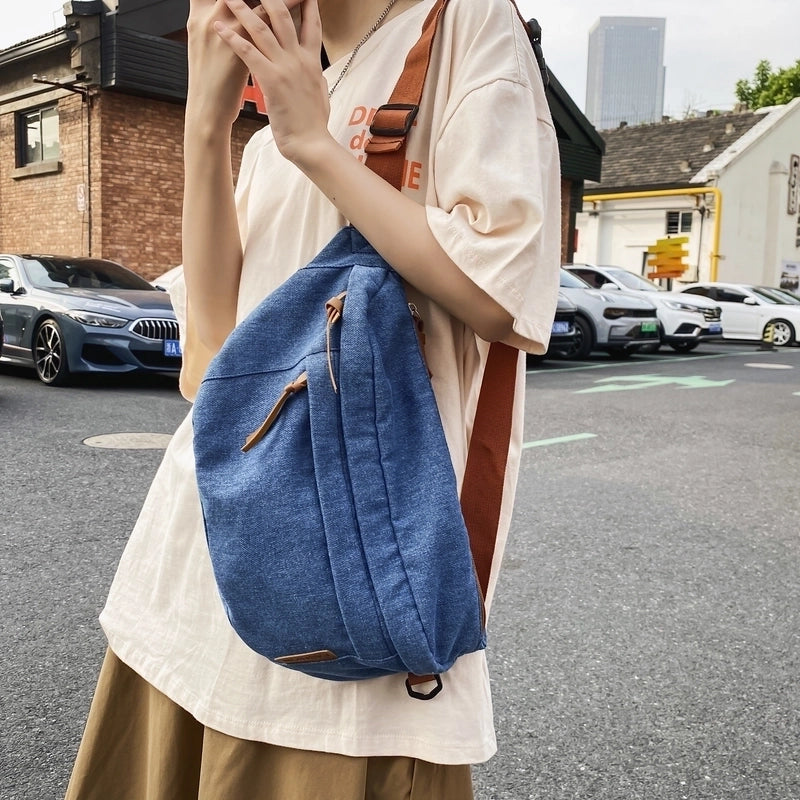 Women's Classic Style Solid Color Denim Waist Bags