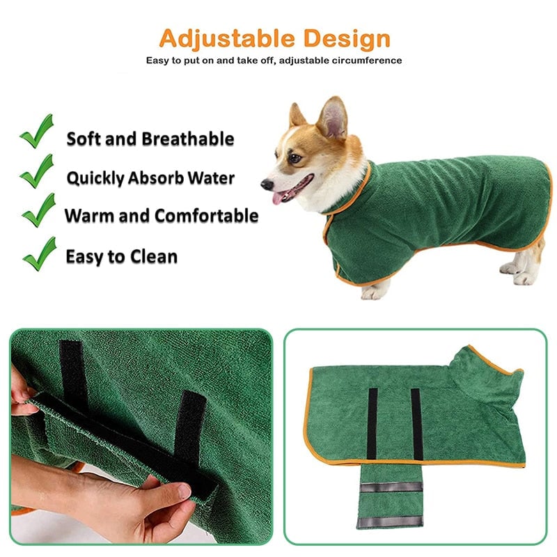 Microfiber Absorbent Dog Drying Coat