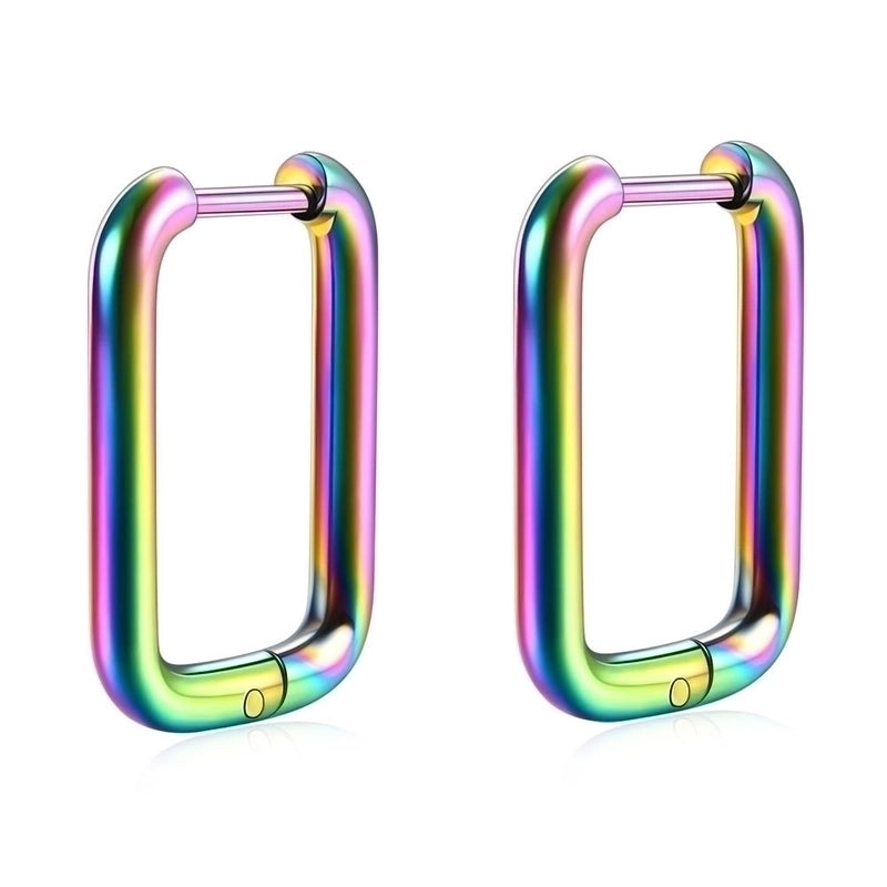 1 Pair Minimalist Oval Plating Stainless Steel Earrings