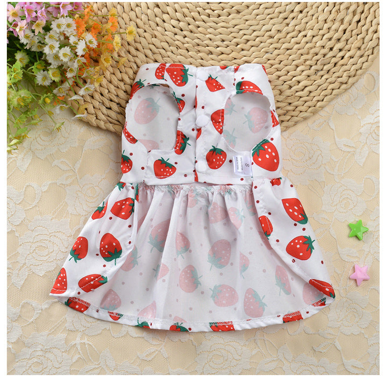 Printed Bowknot Sleeveless Dog Dress