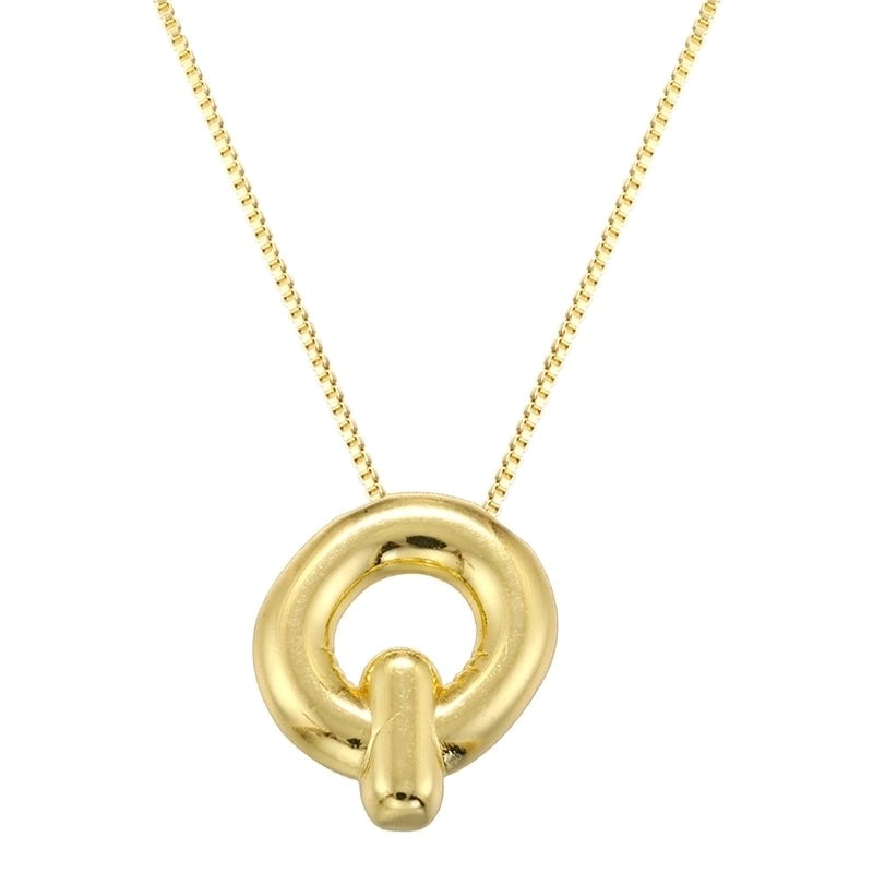 Copper 18K Gold Plated Letter Pendant Necklace