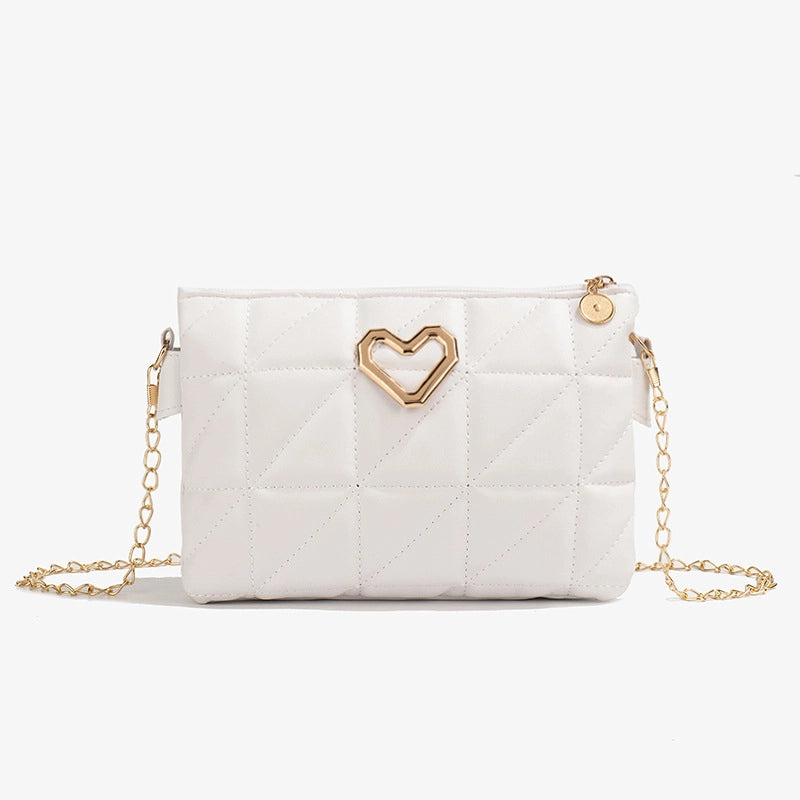 Women's Medium Pu Leather Solid Color Streetwear Square Zipper Shoulder Bag