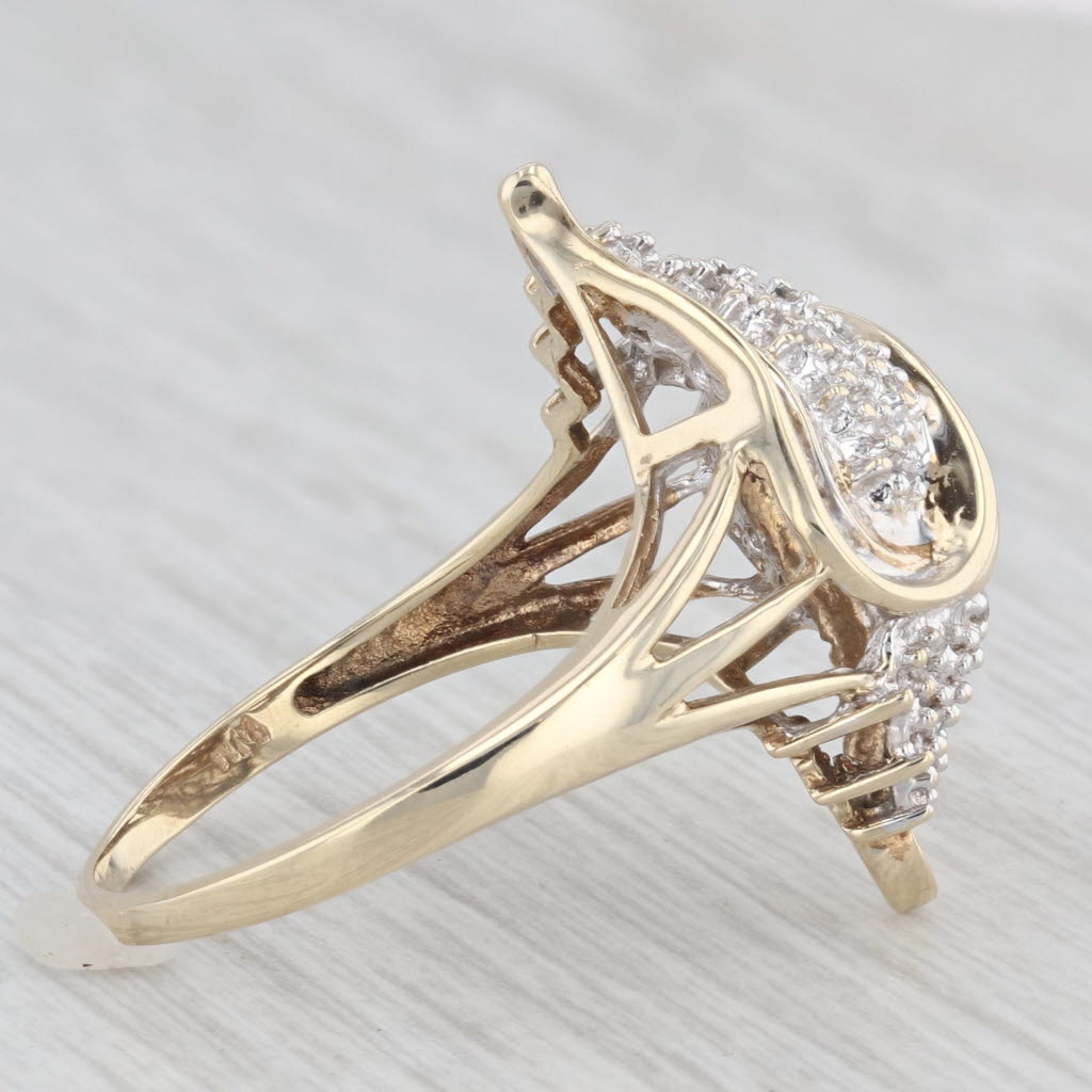 0.17ctw Diamond Cluster Ring 10k Yellow Gold Size 9.5