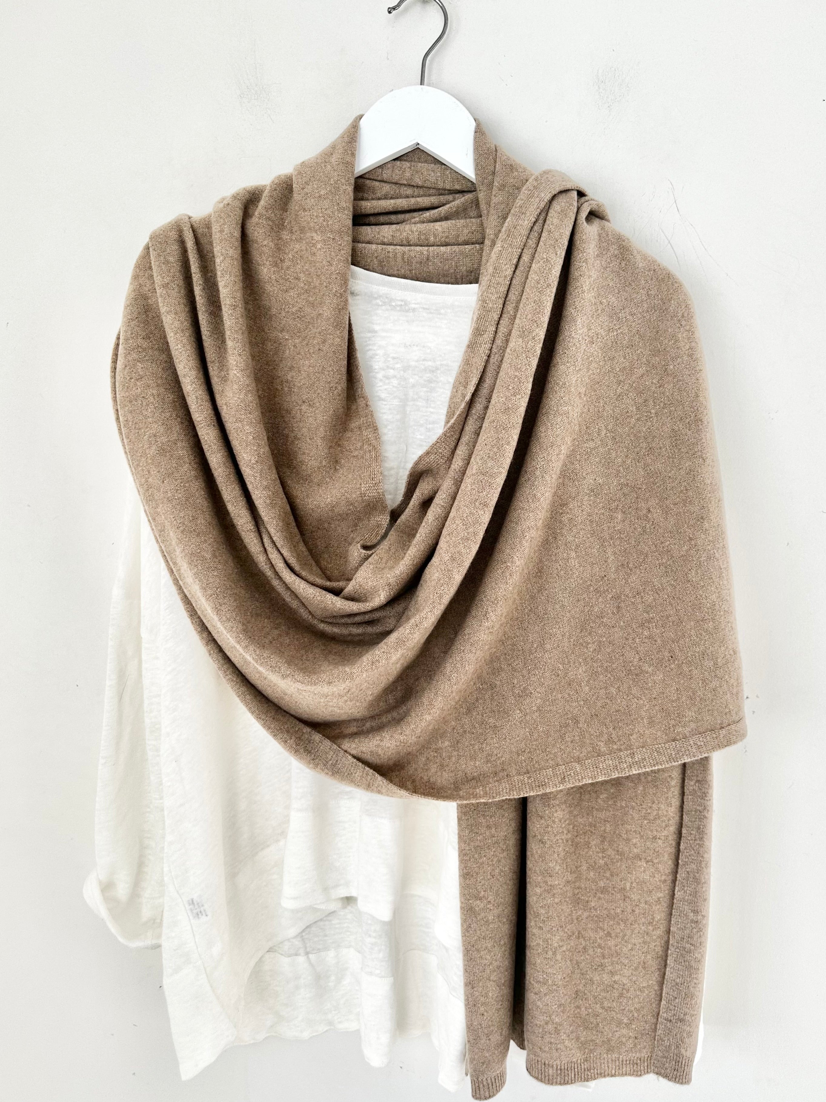 large cashmere scarf-oat almond