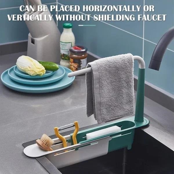 (🎅HOT SALE NOW-49% OFF) 🔥🔥Telescopic Sink Storage Rack & BUY 2 GET EXTRA 10% OFF