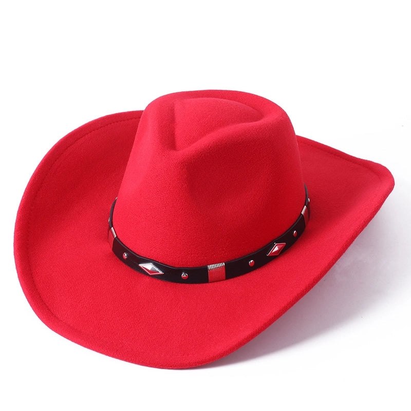 Cowboy Hat Woolen Jazz Gift Hat Men And Women Autumn And Winter Felt Hat Big Brim