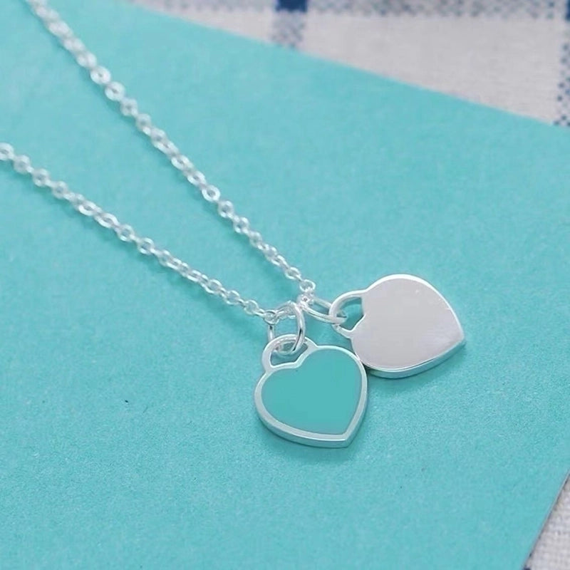 Casual Minimalist Heart Shape Copper Enamel Pendant Necklace