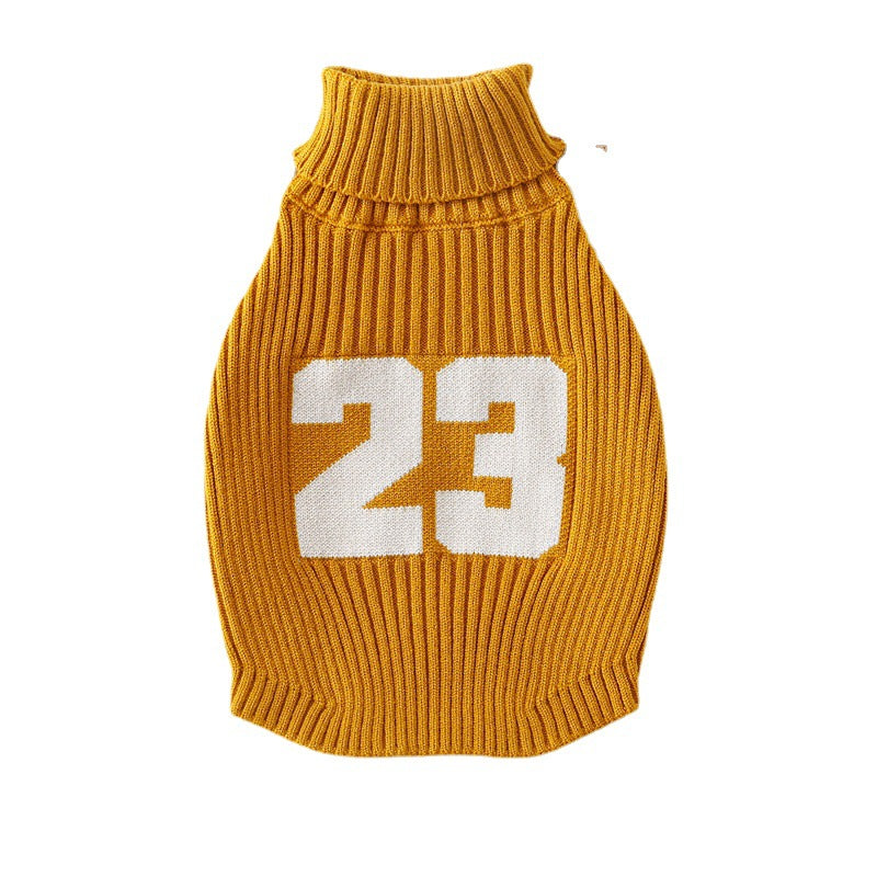 Numbers Printed Dog Cat Sweater