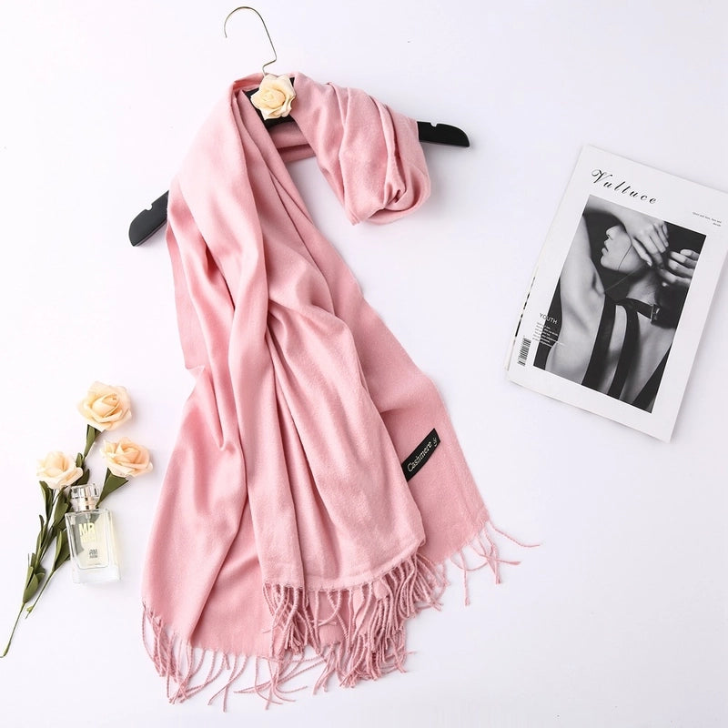Solid Color 250g Cashmere Wool Scarf Short Thorn Lint Cashmere Warm Men's And Women's Autumn And Winter Shawls