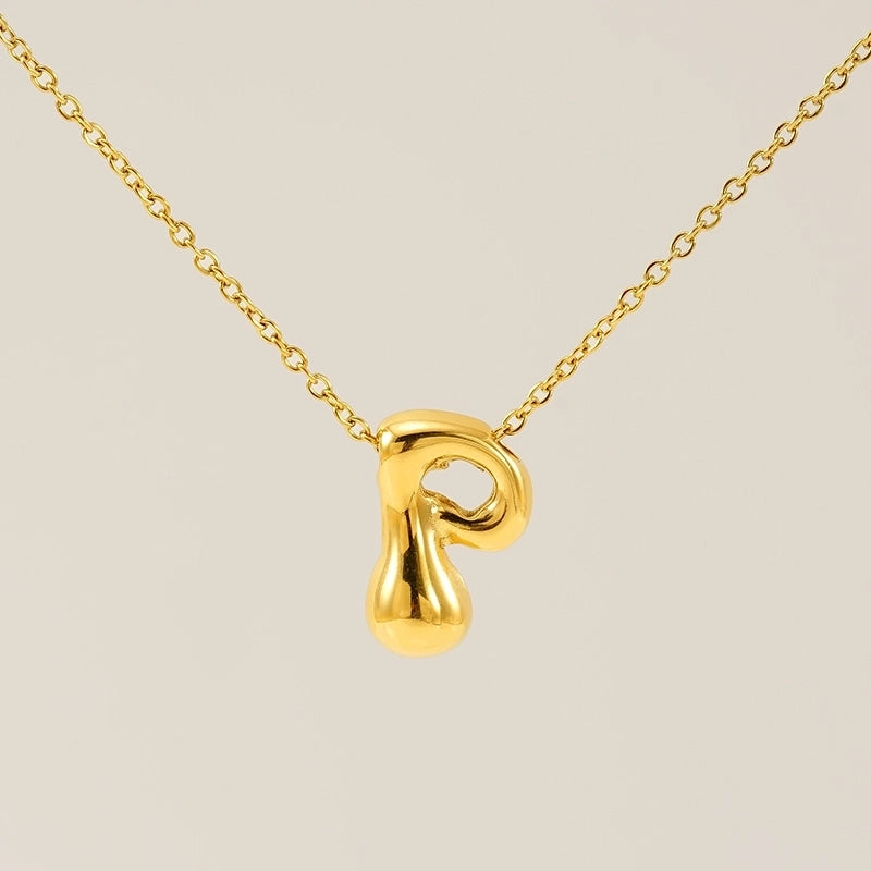 Basic Classic Style Letter 304 Stainless Steel 18K Gold Plated Plating Pendant Necklace