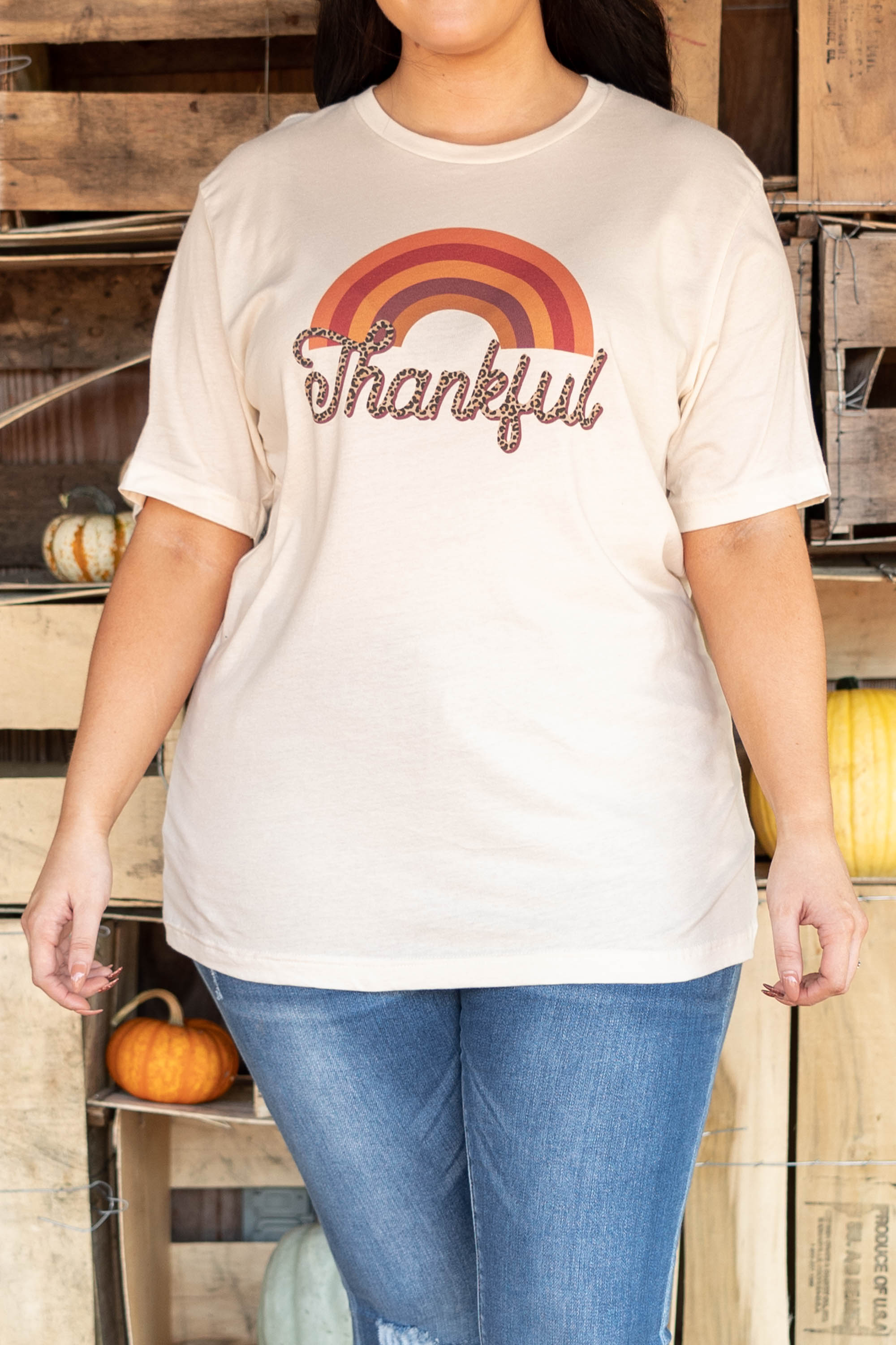 Rainbows Of Thanks Tee. Natural