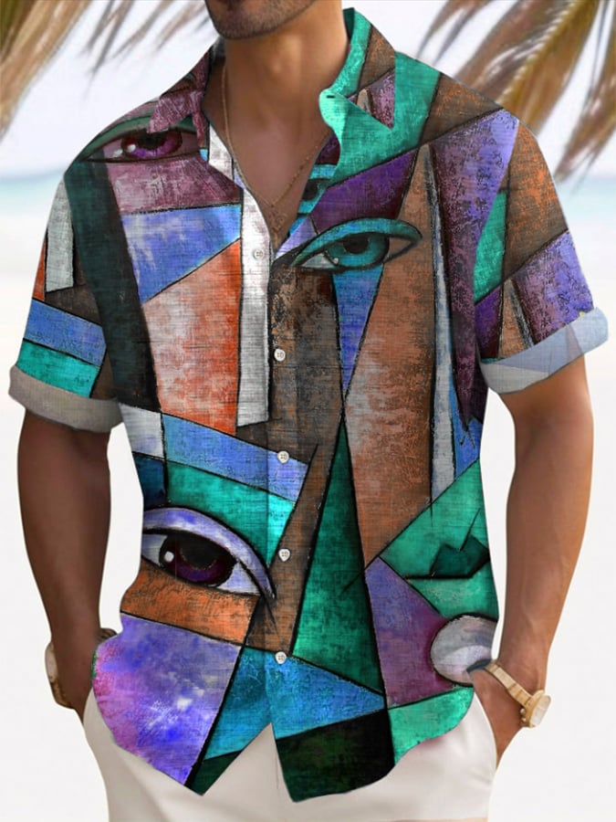 Fashion Vacation Abstract Men'S Face Shirt