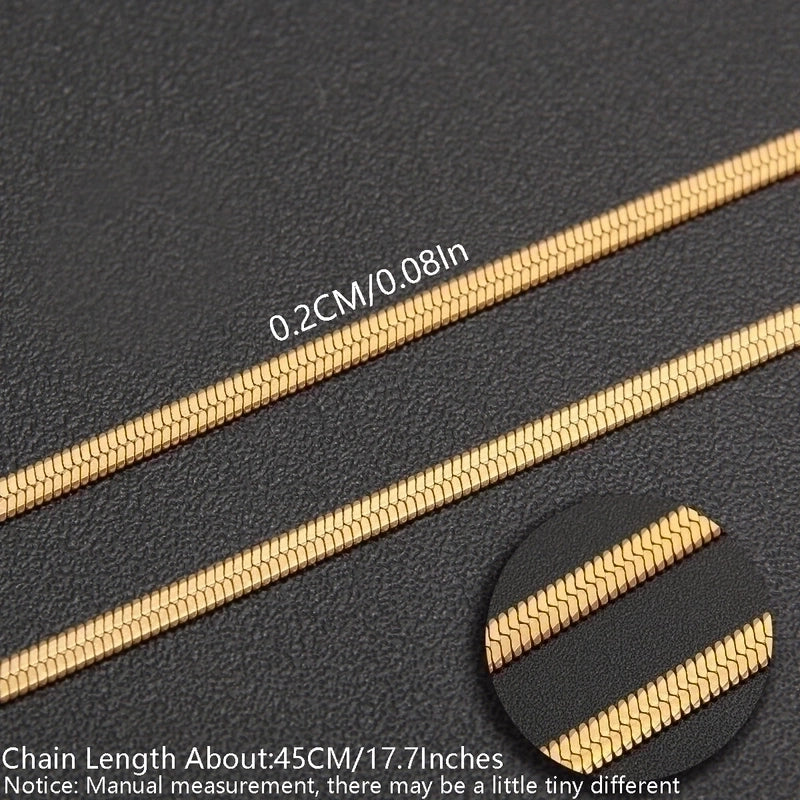 Minimalist Solid Color 304 Stainless Steel White Gold Plated Gold Plated Chain Necklace