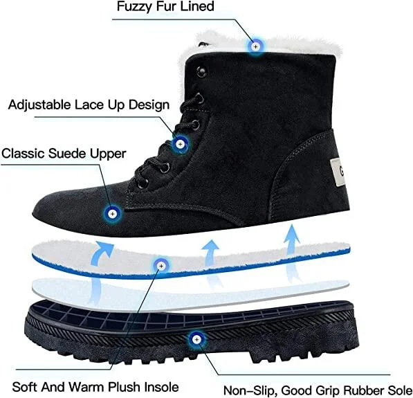 Women Warm Fur Lined Ankle Boots