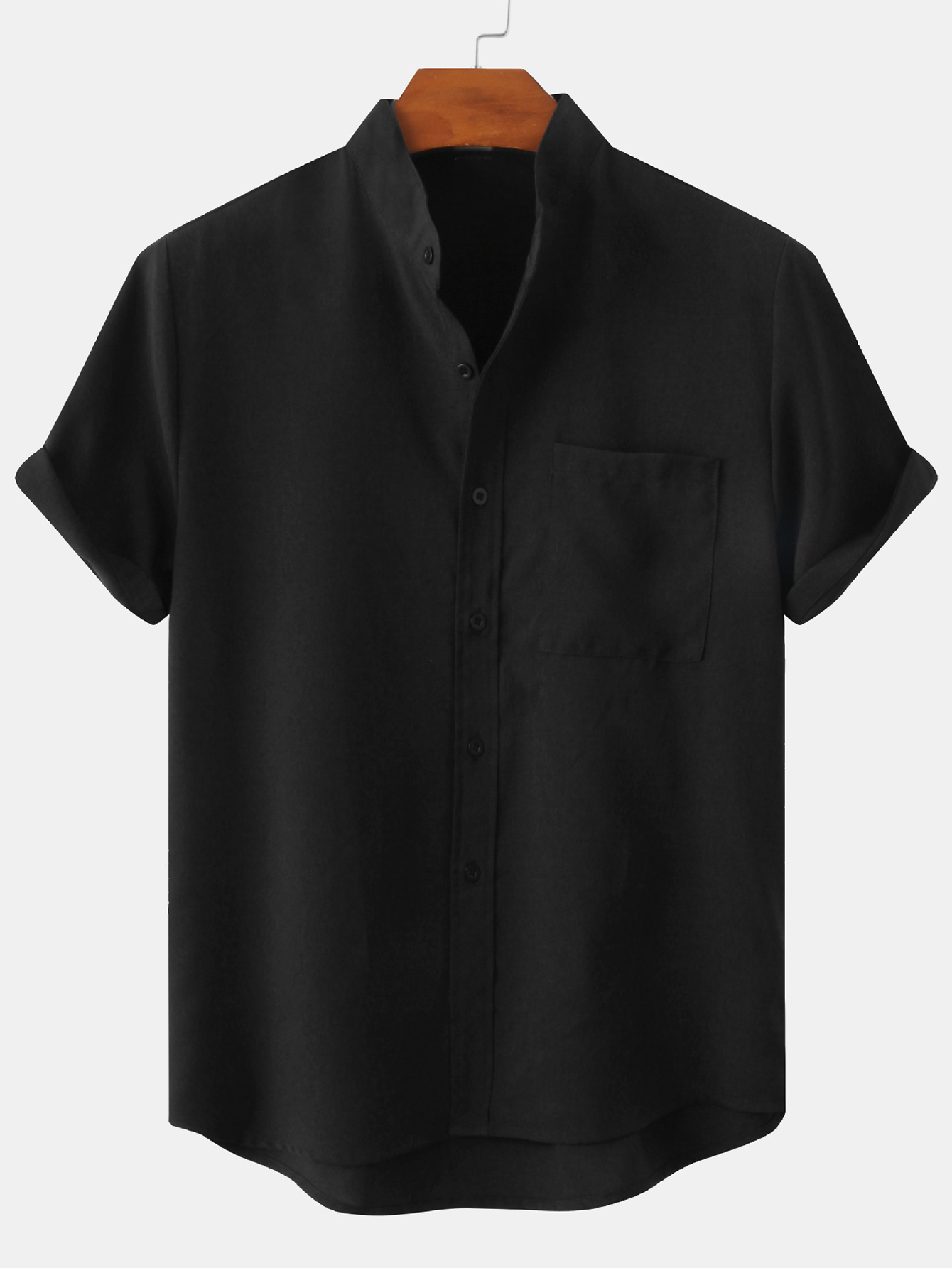 🔥6 Pack Only $20.9 🔥Man Stand Collar Shirt Whit Pocket