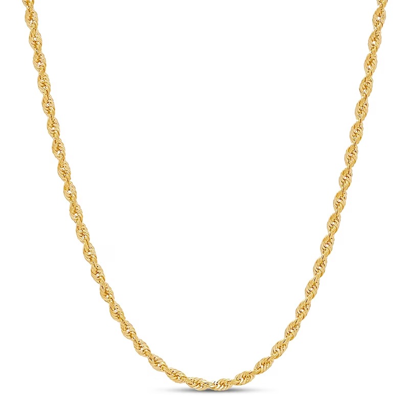 Rope Chain Solid 10K Yellow Gold 22