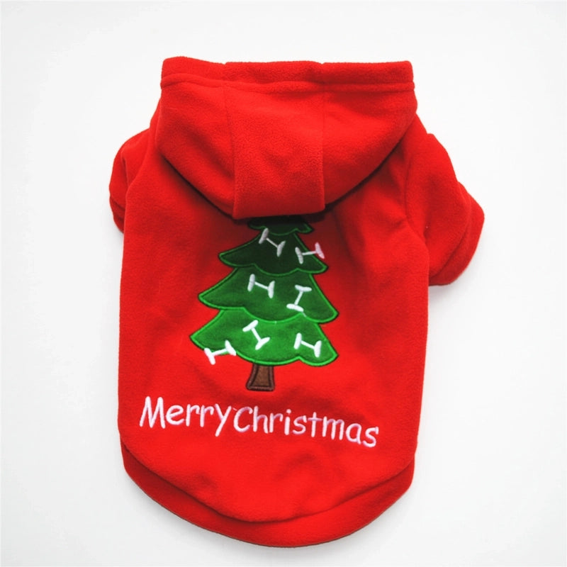 Fashion Polar Fleece Christmas Letter Patchwork Pet Clothing 1 Piece