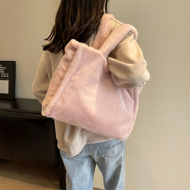 Winter New Fashion Casual Commuter Large Bag Handbags Simple Large Capacity Shoulder Tote Bag For Women