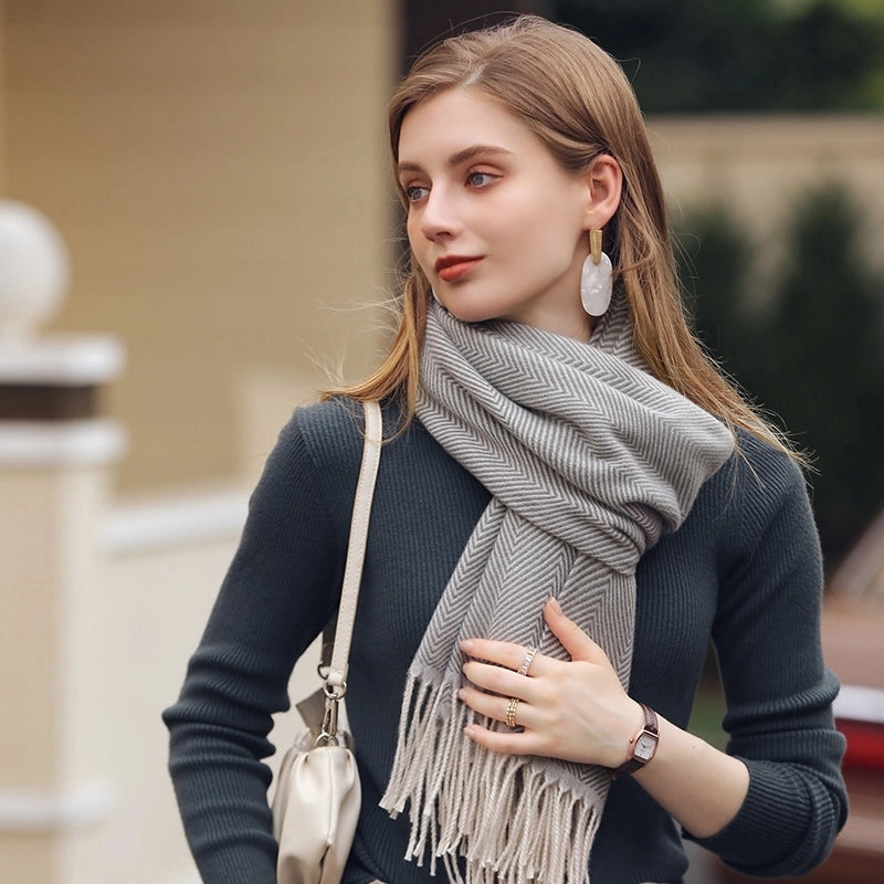 Women's Elegant Streetwear Stripe Imitation Cashmere Scarf