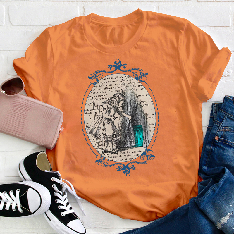 Follow The White Rabbit Teacher T-Shirt