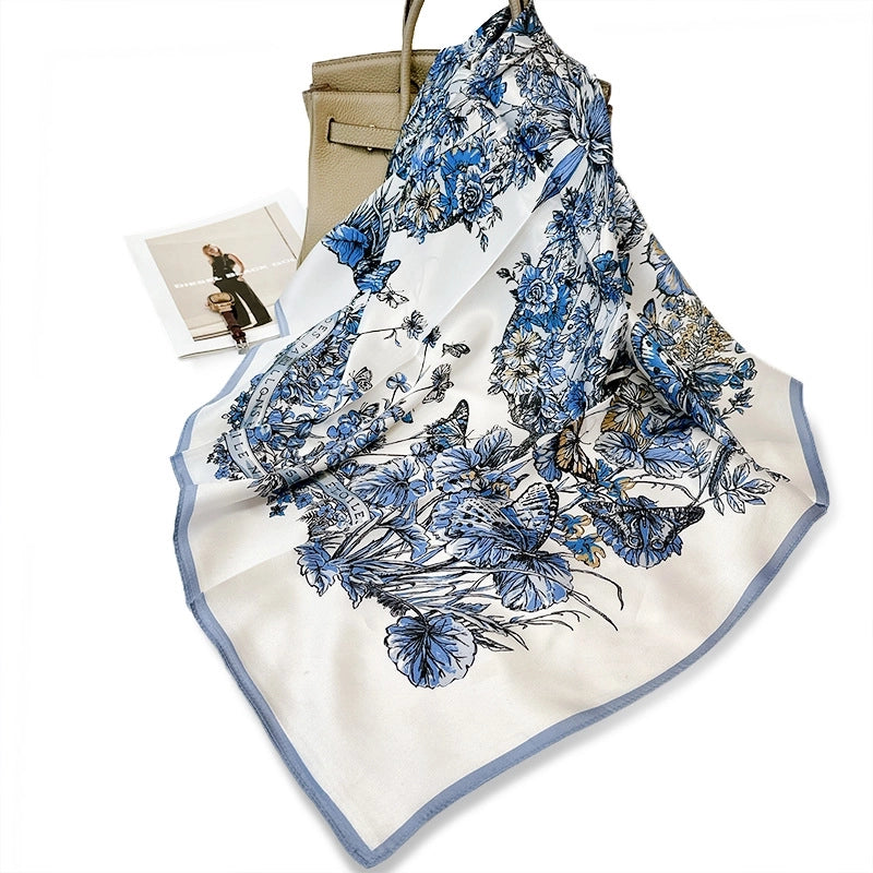 Women's Elegant Minimalist Printing Silk Printing Silk Scarf