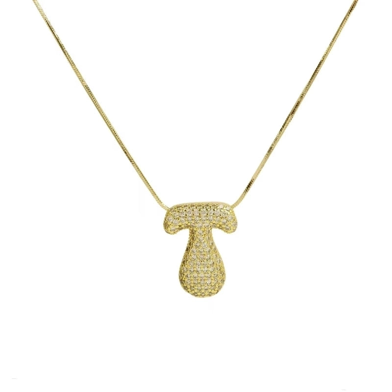Minimalist Classic Style Letter Copper Plating 18K Gold Plated Pendant Necklace
