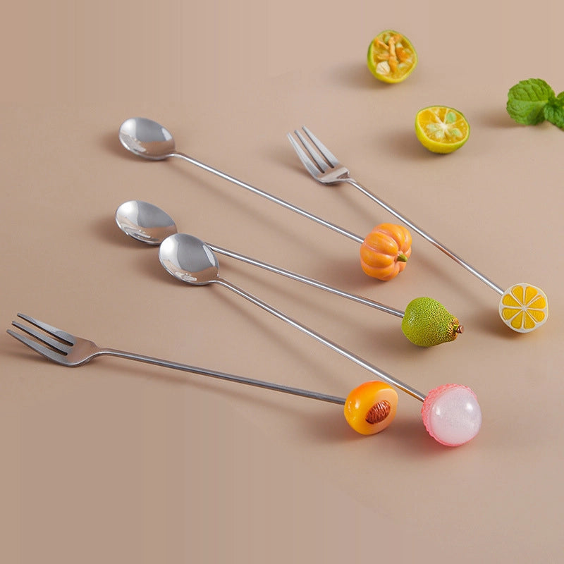 Cute Cartoon 304 Stainless Steel Fruit Fork 1 Piece