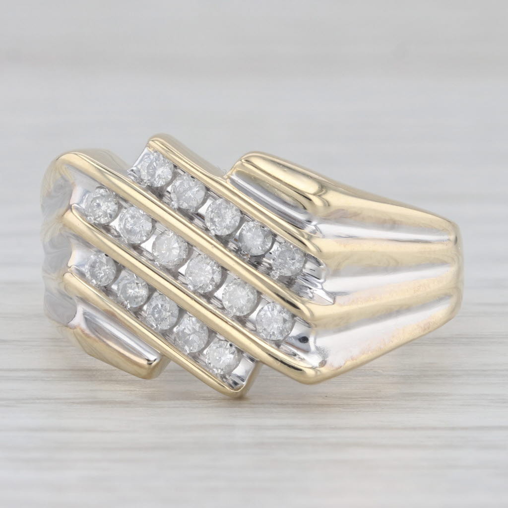 0.45ctw Diamond Men's Ring 10k Yellow Gold Size 10.75