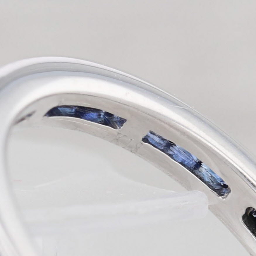 0.75ctw Blue Sapphire Eternity Band 18k White Gold Size 5 Wedding Ring