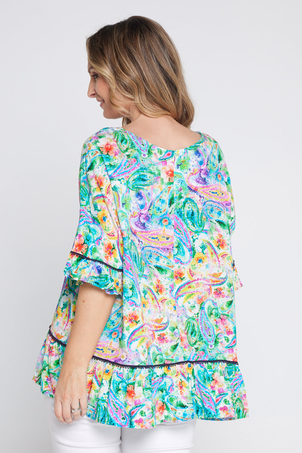 Electra Top - Rainbow Paisley