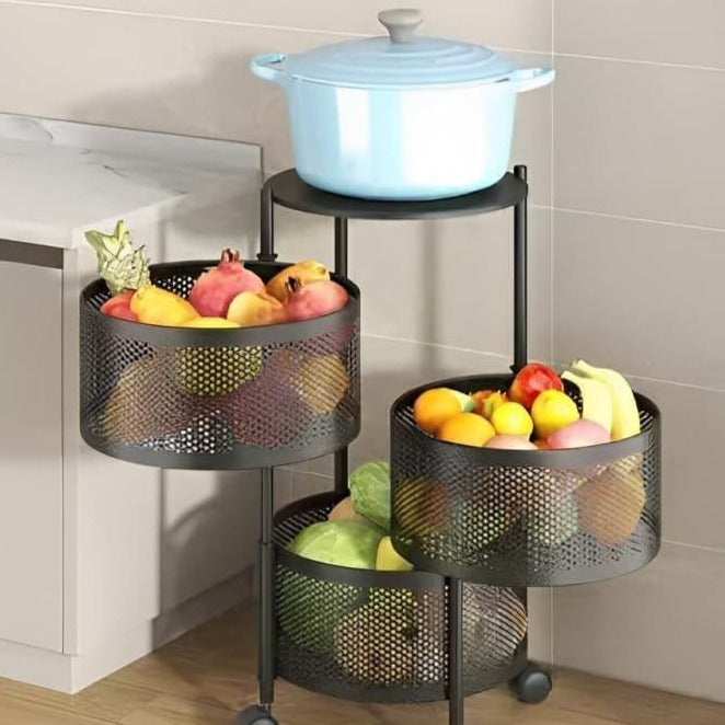 3-Tier Metal Vegetable Basket By Matrix