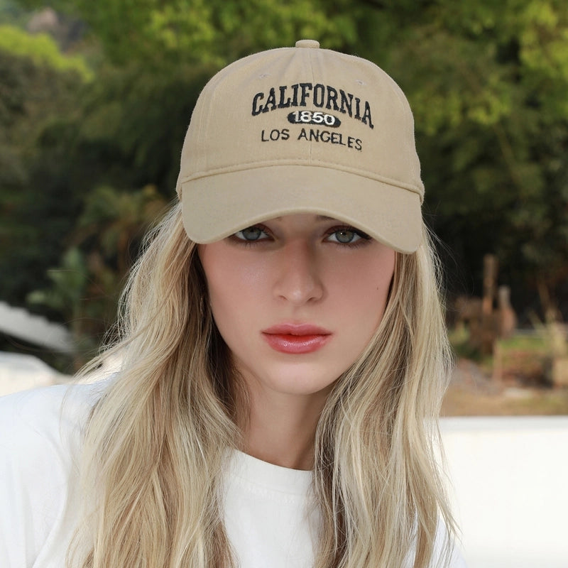 Unisex Casual Retro Letter Embroidery Curved Eaves Baseball Cap