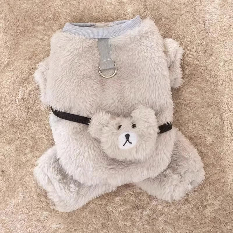 Cute Flannel Animal Solid Color Pet Clothing