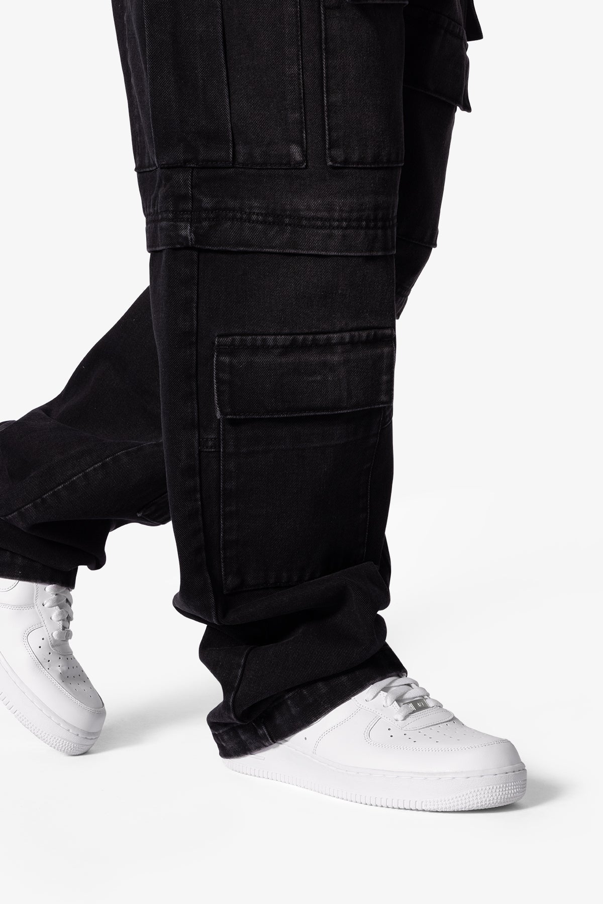 Ultra Baggy Dirty Rain Cargo Denim - Black