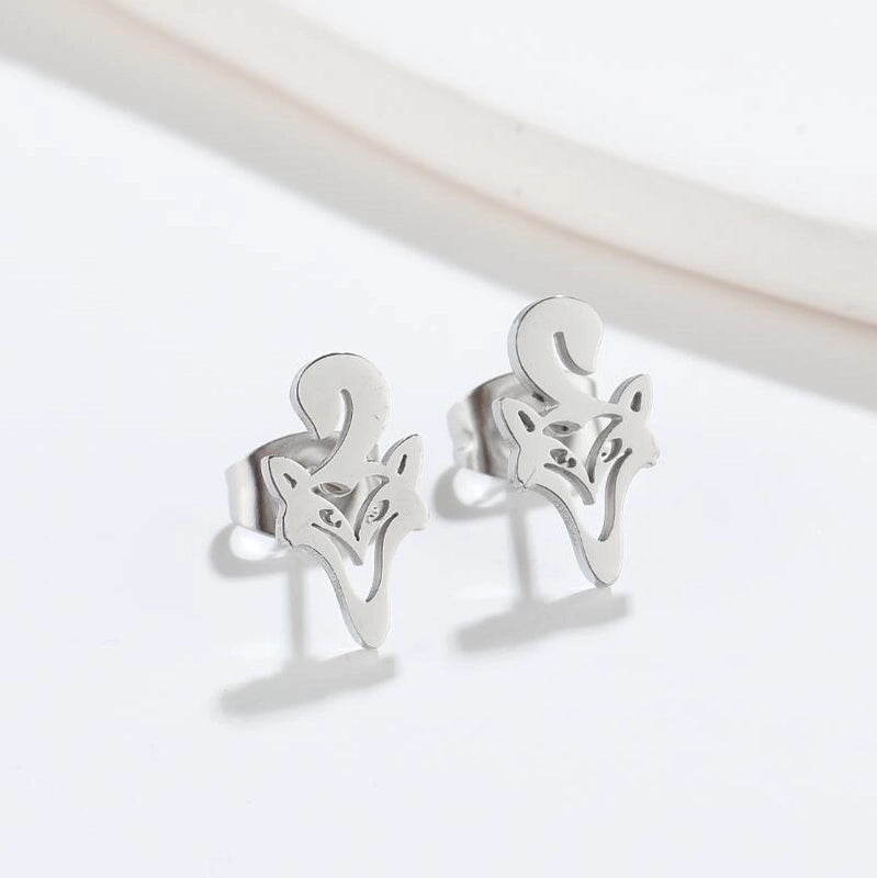 1 Pair Minimalist Animal Plating 304 Stainless Steel 18K Gold Plated Ear Studs