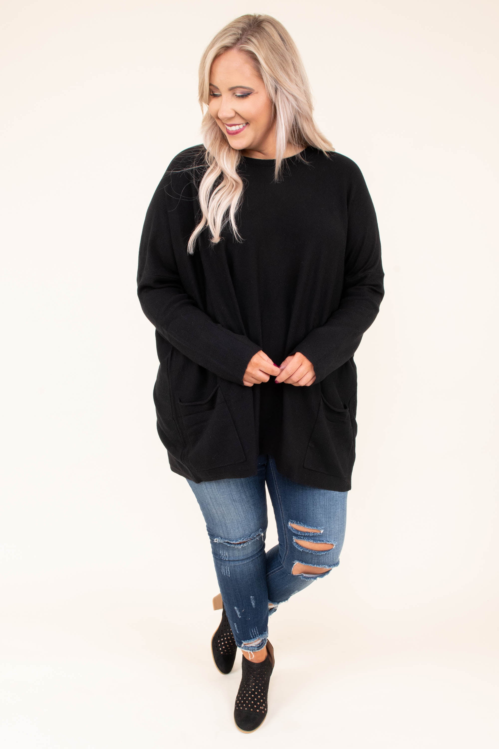 Snow Whispers Tunic. Black