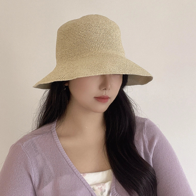 Summer Fine Hook Shade Hat Handmade Fine Grass Fisherman Hat Summer Travel Dome Straw Hat Sunscreen Sunshade Hat