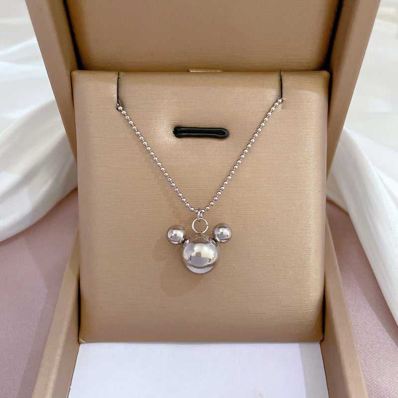 2 Pieces Cartoon Leaf Gourd Lily Of The Valley Geometric Titanium Steel Electroplating Necklaces