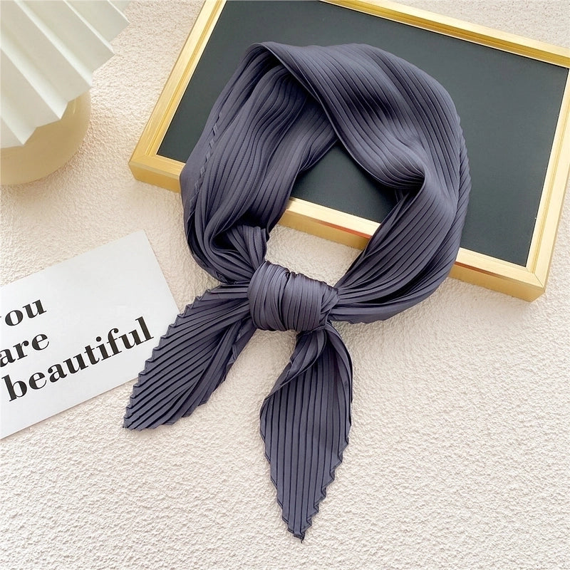 Simple Fold Solid Color Small Square Scarf