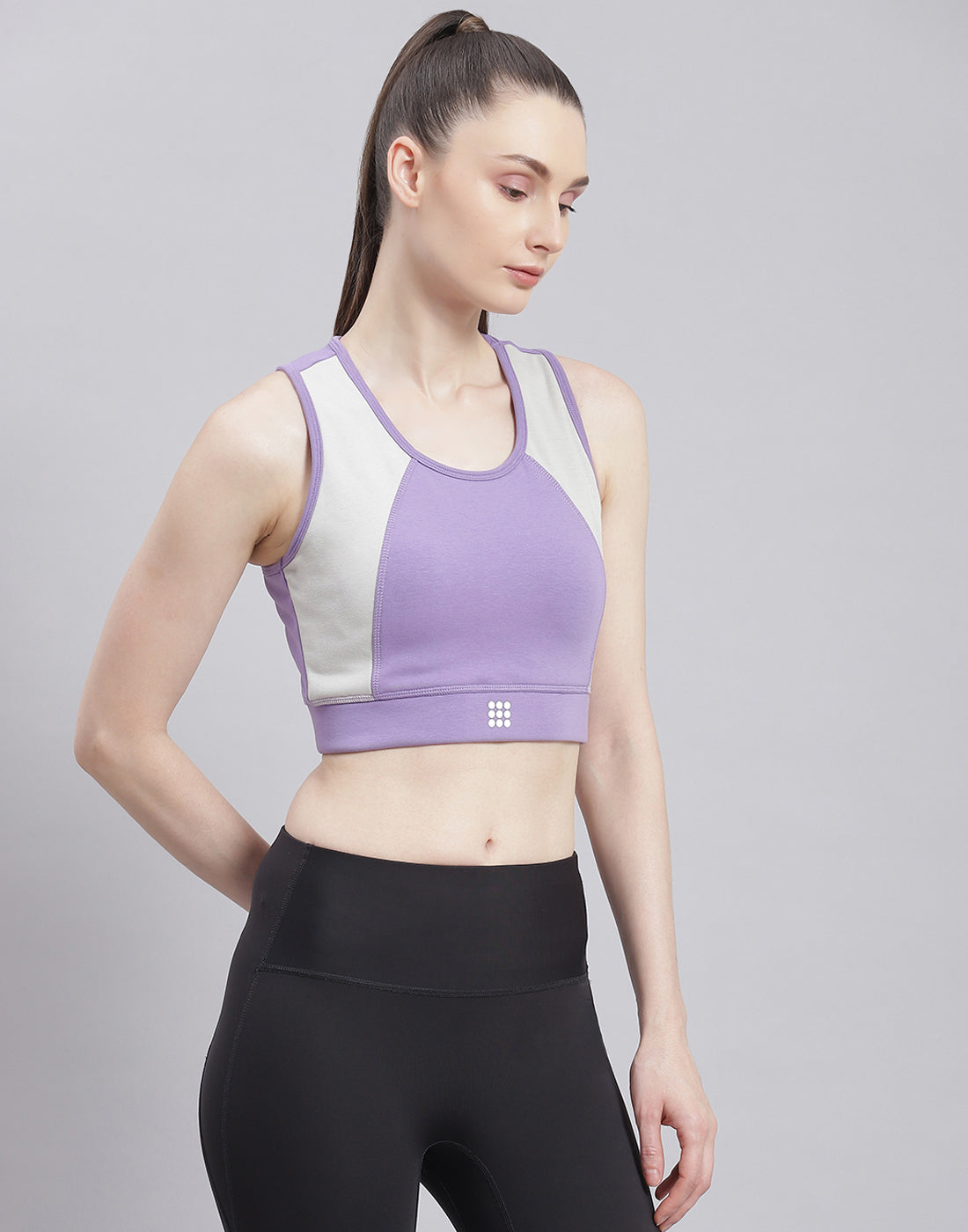 Women Purple Solid Sports Bra