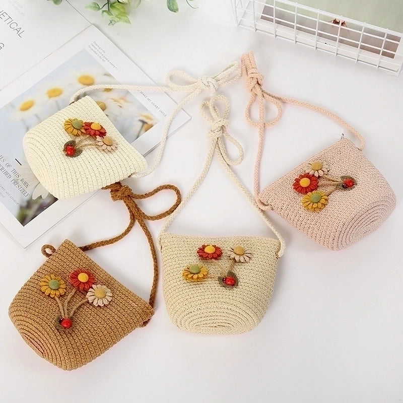 Girl's Cartoon Style Cute Flower Straw Hat