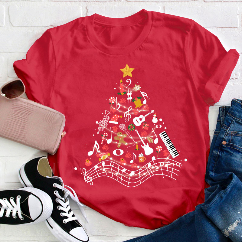 Musical Christmas Tree Teacher T-Shirt