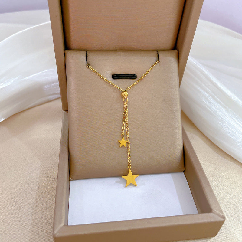Fashion Geometric Titanium Steel Electroplating Necklaces