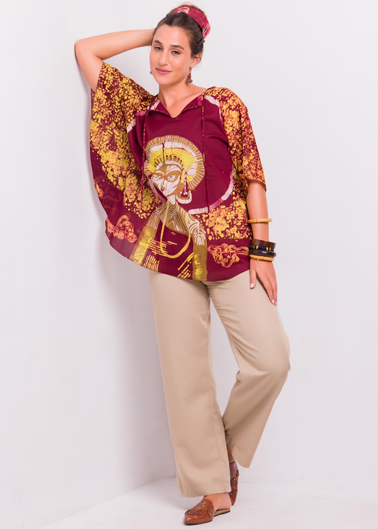 Potrait Batik Caftan Top