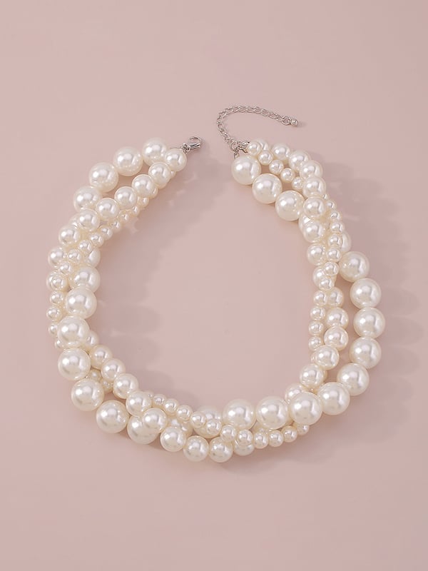 Imitation Pearl Three Pieces Necklaces Accessories Dainty Necklace