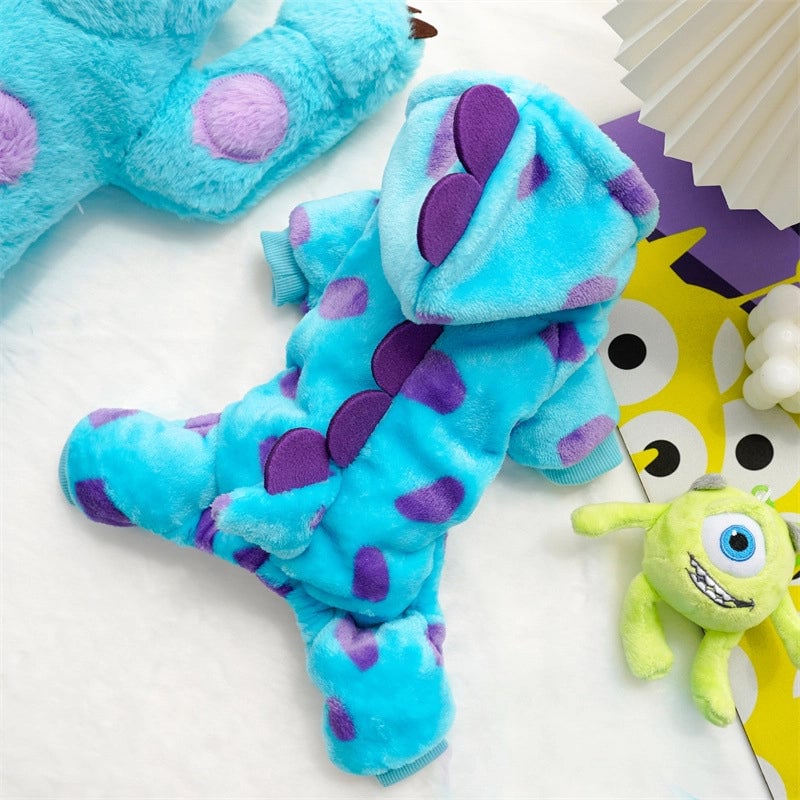 Pet Clothes Teddy Dog Cat Autumn And Winter Cute Thickened Four-legged Clothes Small Medium Dog Flannel Shaper