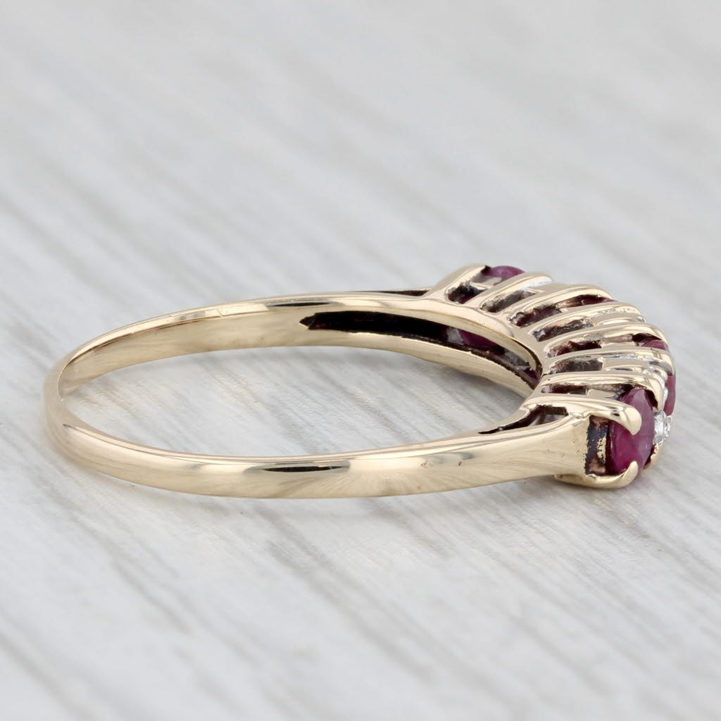 0.52ctw Ruby Diamond Ring 10k Yellow Gold Size 5.75 Stackable