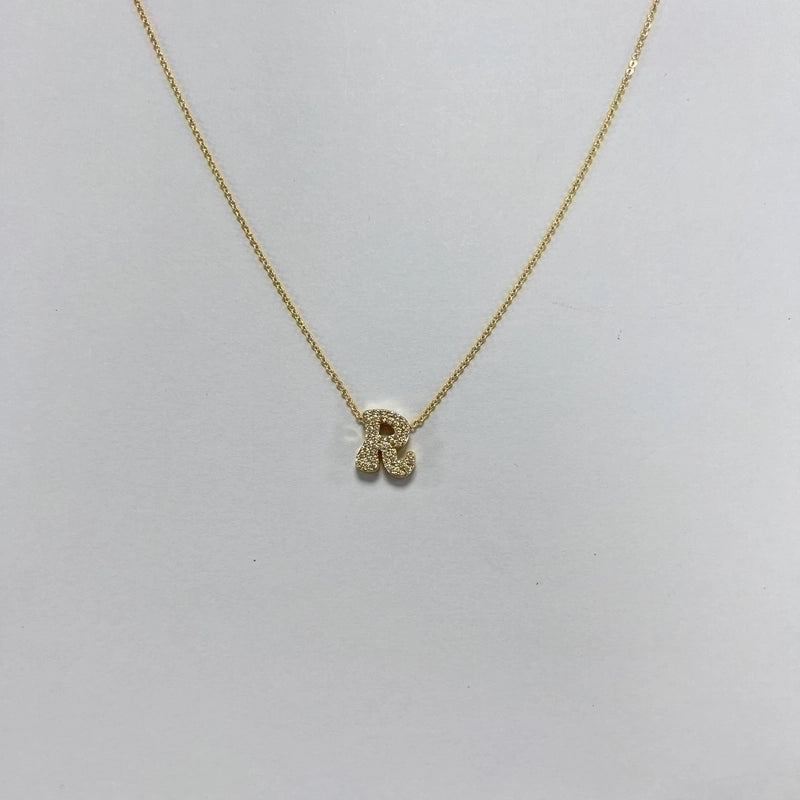 Minimalist Letter Copper Zircon Necklace In Bulk